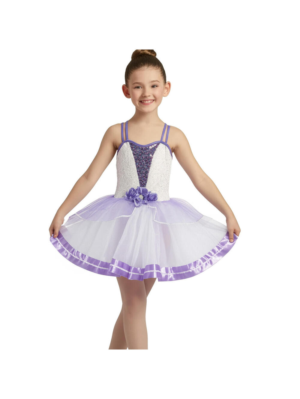 WEISSMAN Kids 7/8 IC Purple Sequin Lyrical Dance Costume
